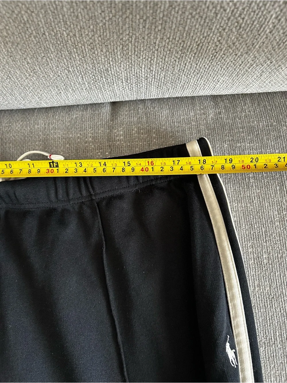 Polo Ralph Lauren Track Pants Men's XL Black White Side Stripe Ankle Zip